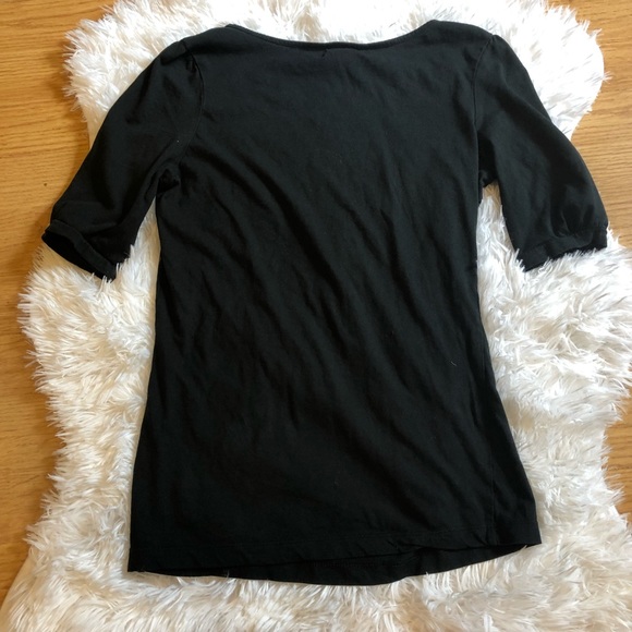 Banana Republic Black Floral Embroidered Top XS - Picture 2 of 3